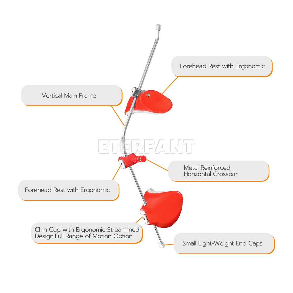 ETERFANT Dental Ortho Adjustable Forward Pull Face Headgear Single Bar Blue+Red