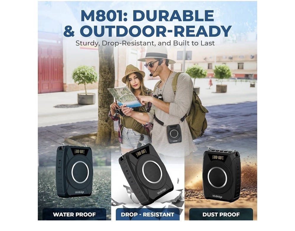 WinBridge: Voice Amplifier Wireless Microphone, 20W Portable PA System