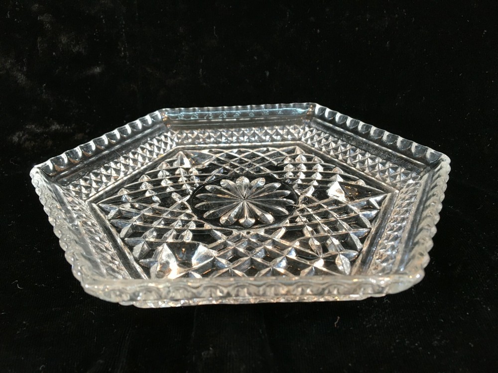Anchor Hocking WEXFORD Footed Hexagonal Shaped Dish