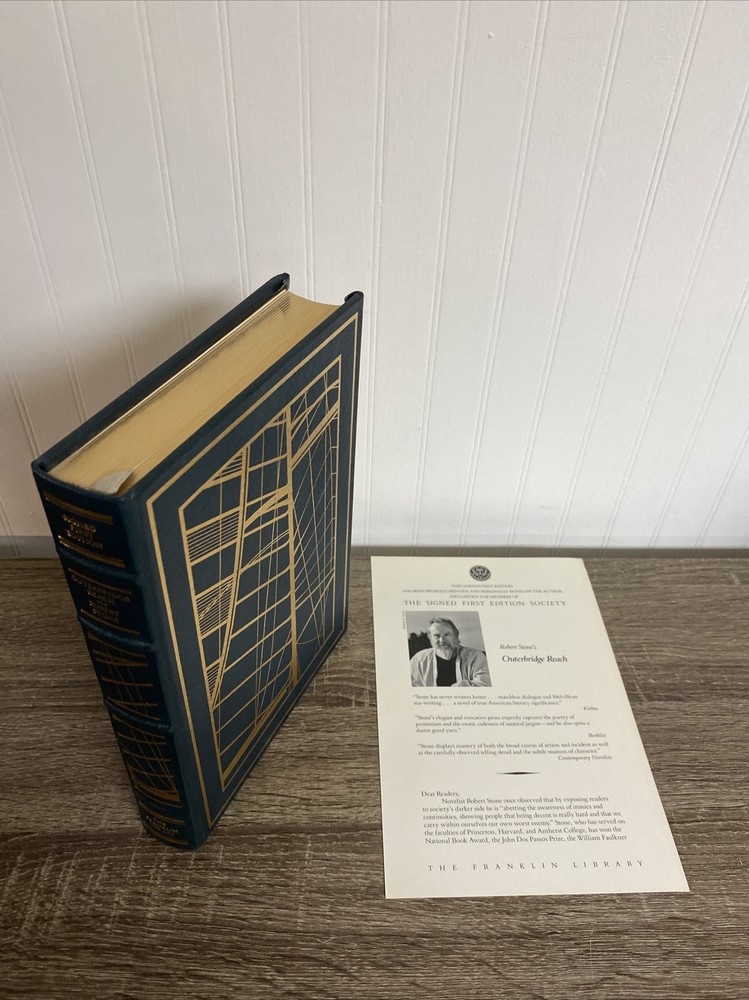 SIGNED FIRST EDITION Leather - Outerbridge Reach Robert Stone FRANKLIN LIBRARY