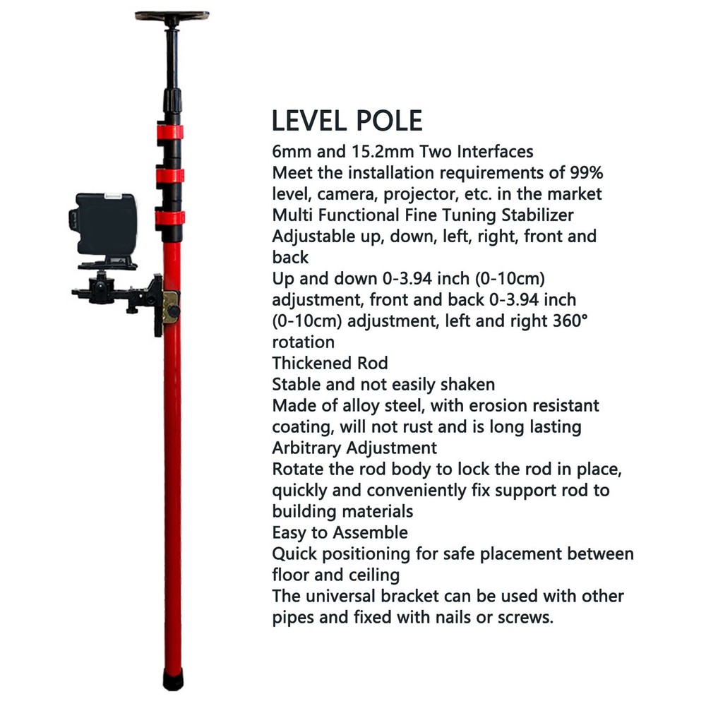 4m Level Telescoping Pole For Stable Installation Support On Construction Site
