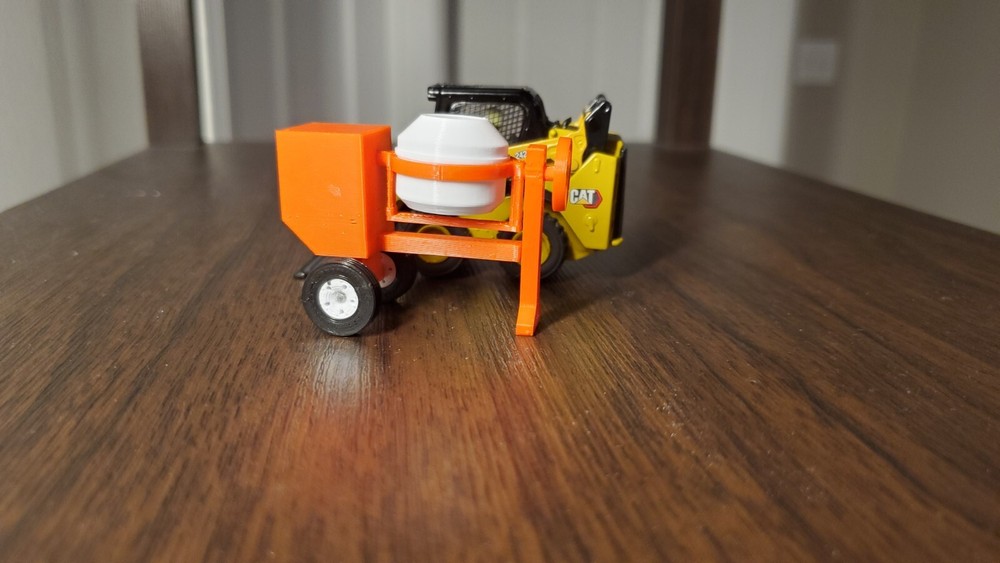 Custom 1/50 Scale Posable 12CF Concrete Mixer in Red