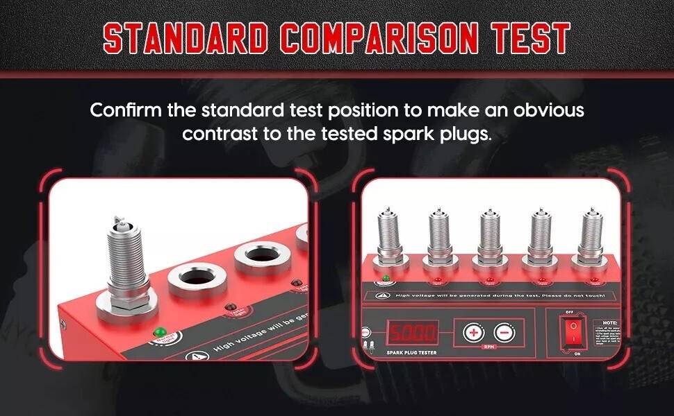 Car Spark Plug Tester Analyzer Ignition Coil Test Detect 5Socket Diagnostic Tool