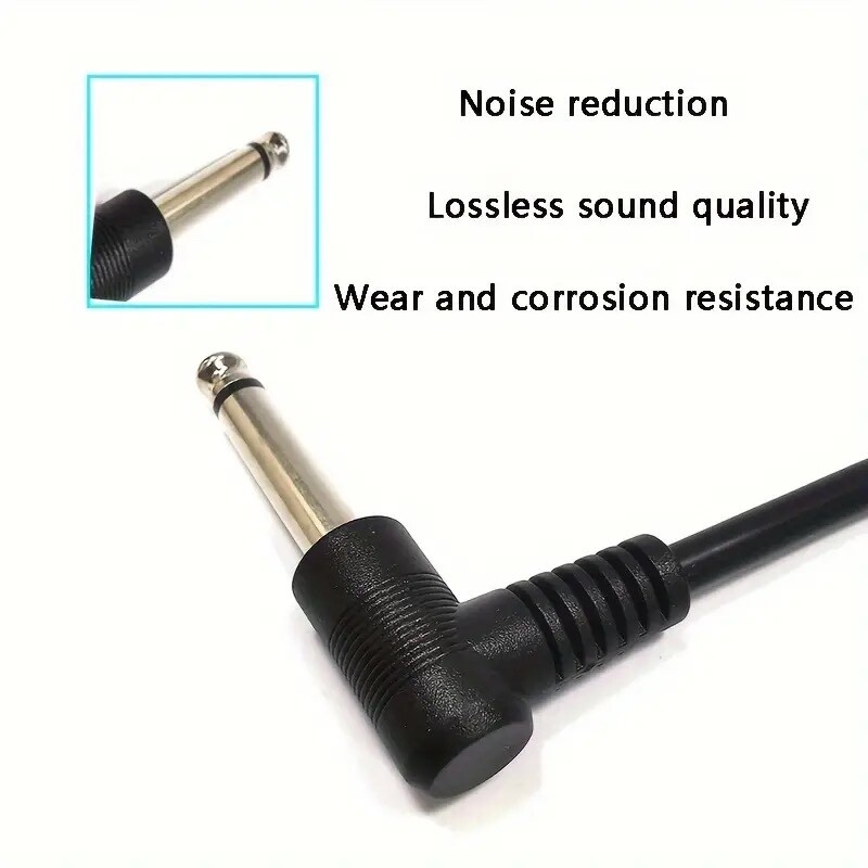 2 Pack Guitar Pedal Cable Effect Cable Low Noise Shielded Cable Leads