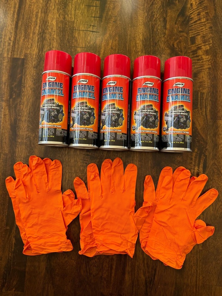 Aervoe 550 Engine Enamel Paint Red Ford 12 Oz 5-Pack Includes 3 Torque Gloves