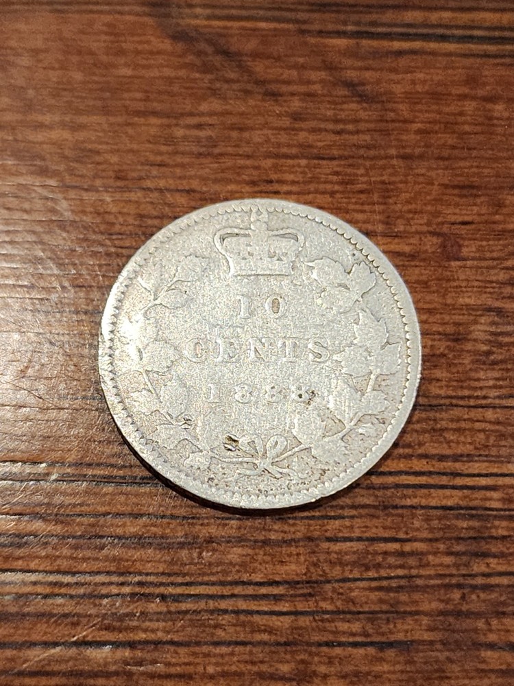 1888 Canada 10 Cents Silver Coin
