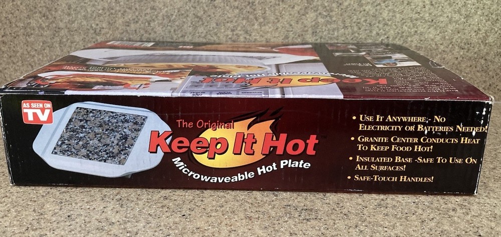 The Original Keep It Hot Microwaveable Hot Plate Granite Core NIB