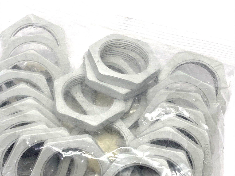 Bimed BLMN-14 Polyamide Lock Nut M32x1.5 41mm Spanner Width, Light Grey, 25-PACK