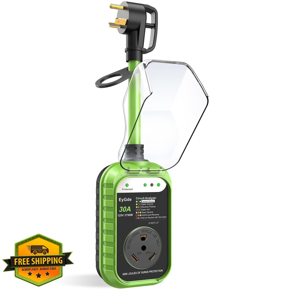 EyGde 30 Amp RV Surge Protector and Circuit Analyzer