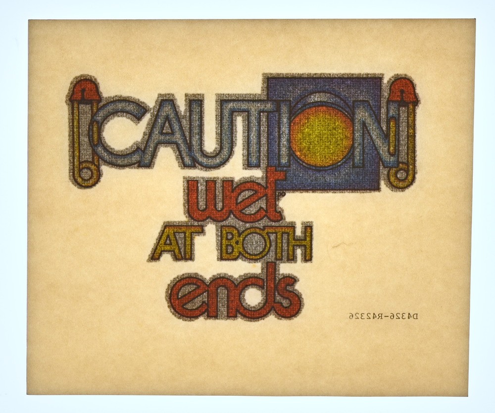Original VINTAGE 1970s Heat Transfer | Caution Wet At Both Ends - Bundle 4