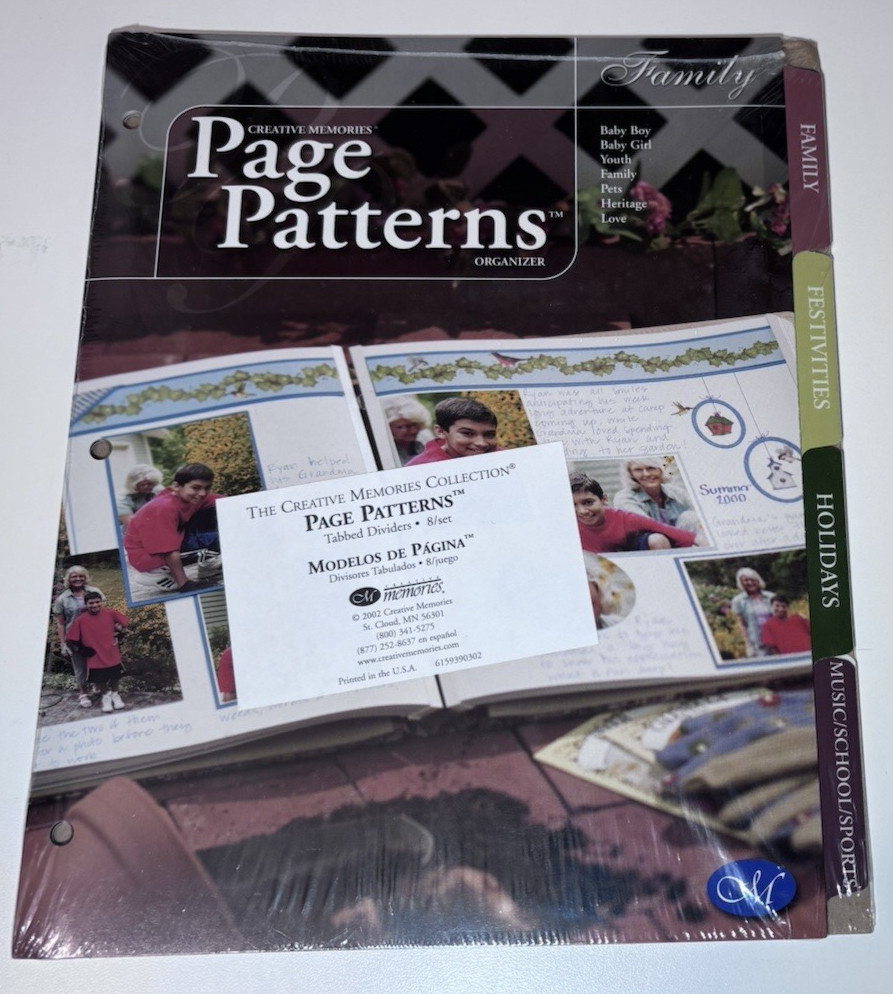 Creative Memories Page Patterns Organizer PLUS 60 Page patterns (3 sets) NEW