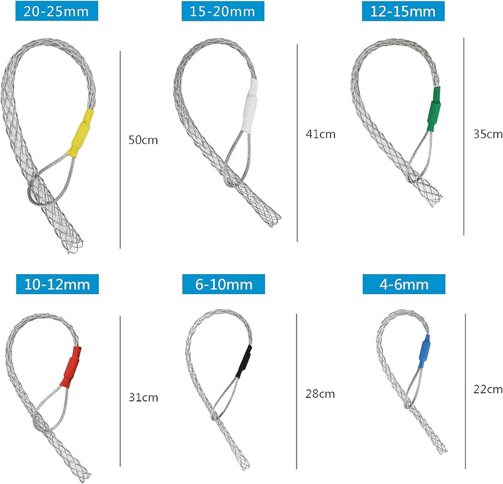 Cable Pulling Grip Sock Kit Galvanizing Steel Antislip Pipe Cable Wire Pulling G