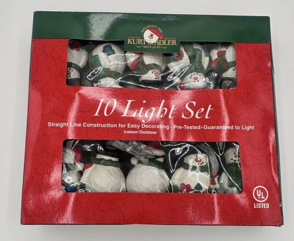 Kurt S. Adler UL1356 10-Light Snowman String light set Used