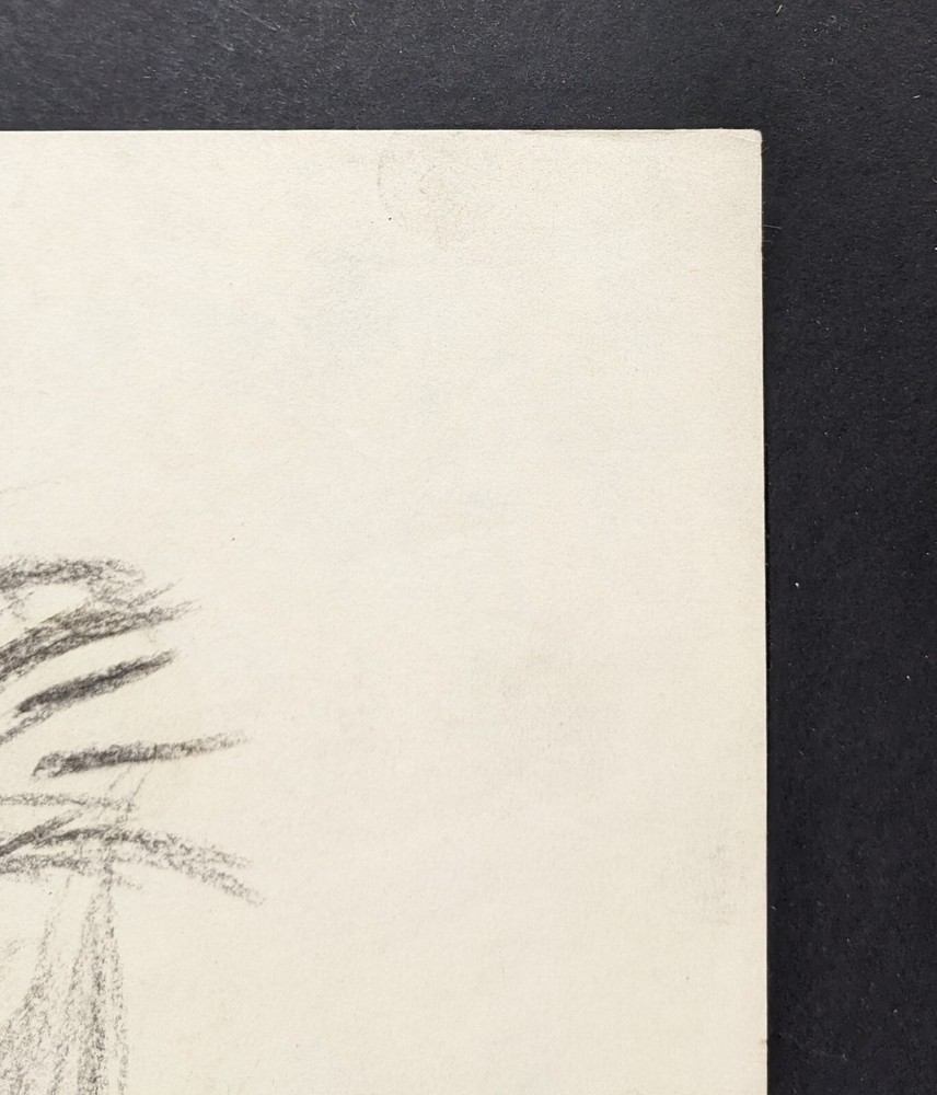 Walter Eck, seated nude, drawing, autographed