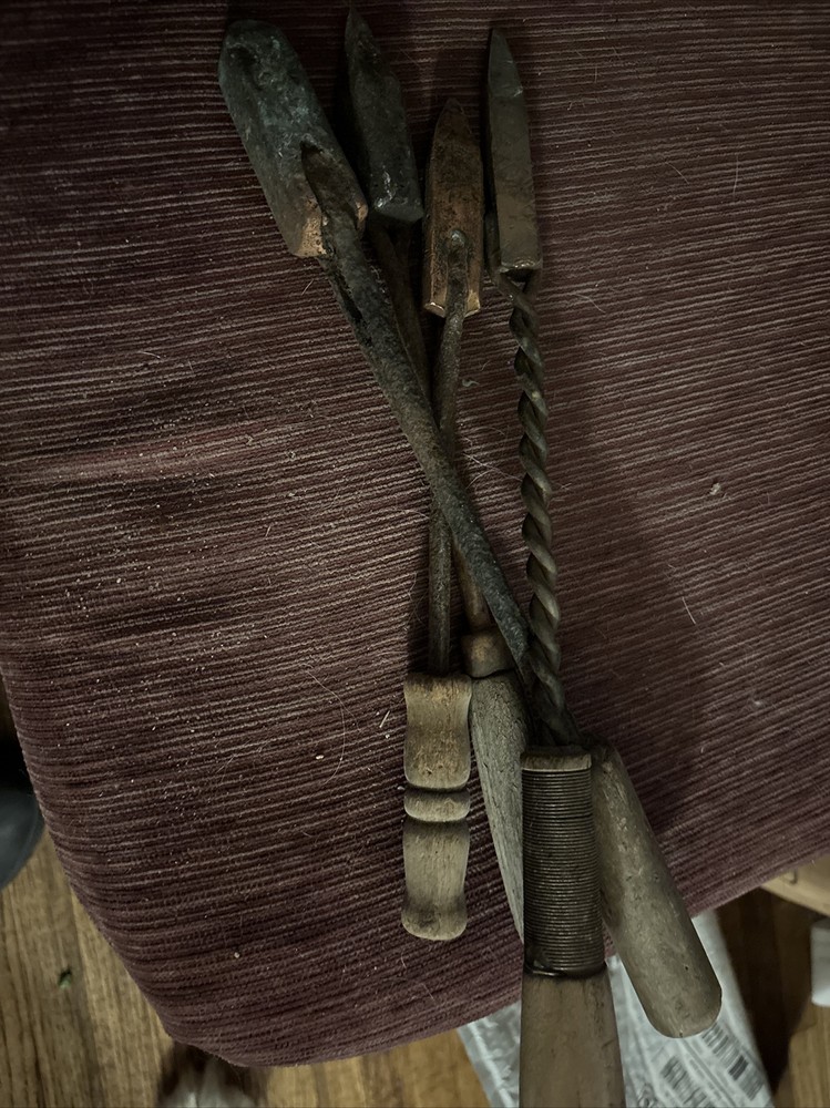 soldering irons Antique Blacksmith Forge.  Primitive