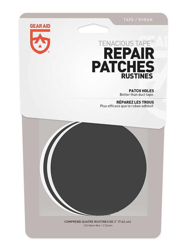 GEAR AID TENACIOUS TAPE REPAIR PATCH KIT ADHESIVE NYLON PATCH SET