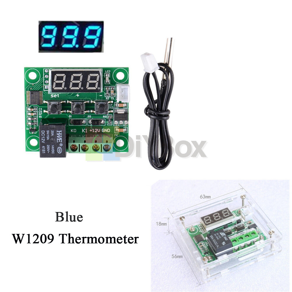 W1209 12V LED Digital Thermostat Temperature Control Switch Sensor Module+ Case