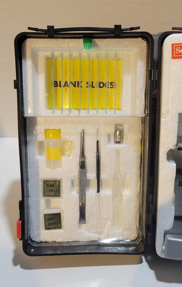 Sears Microscope Set 49-24335 Complete 50-750 Power Zoom Untested