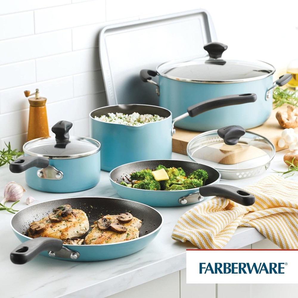 Farberware Cookstart DiamondMax Nonstick Cookware/Pots and Pans Set, Dishwasher
