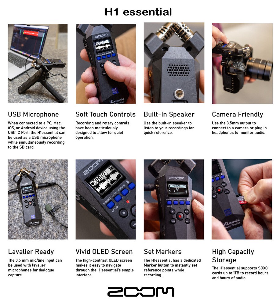 Zoom H1essential Stereo Recorder Bundle