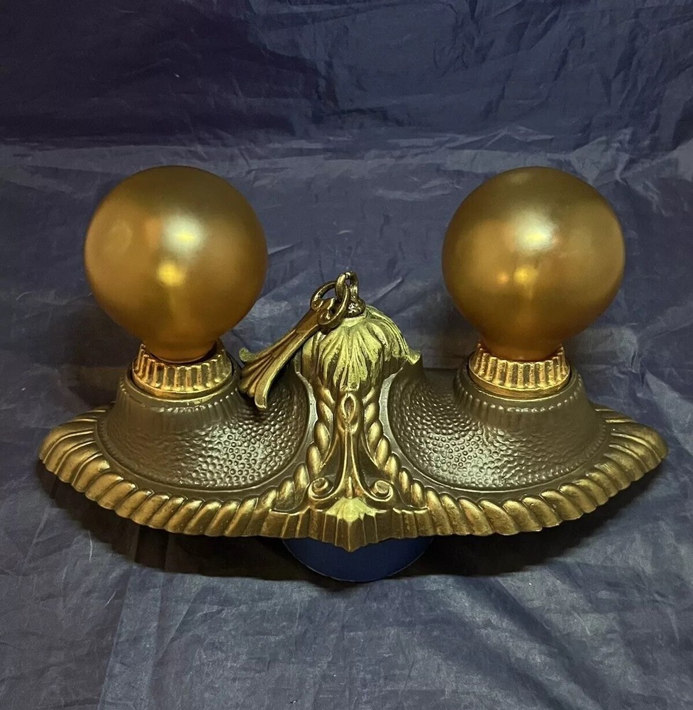 Rare Single Flush Two Socket light Fixture beautiful Finish 13J