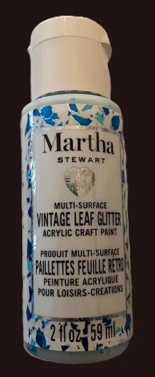 Martha Stewart Crafts Multi Surface Leaf Glitter Acrylic Paint Blue Raspberry