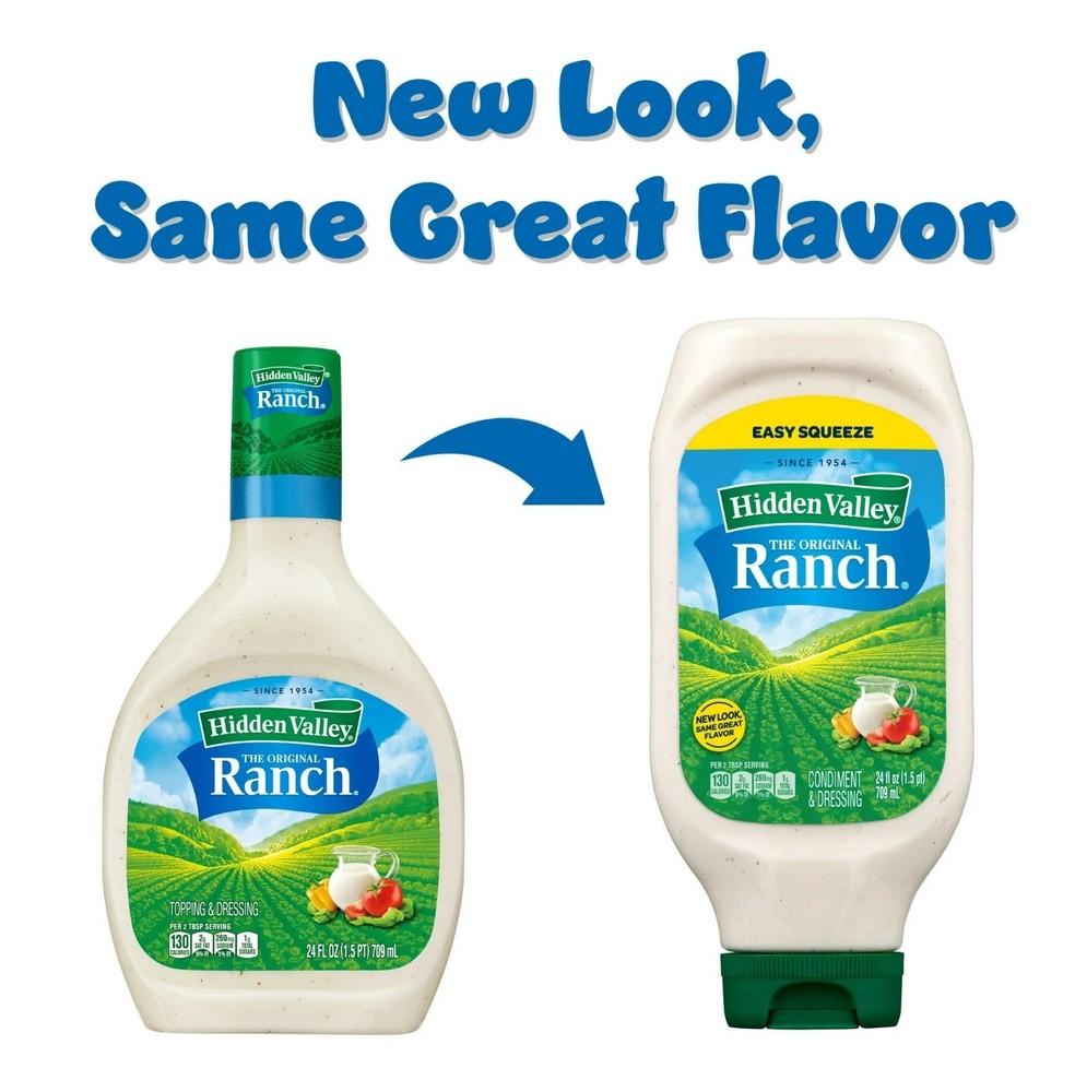 (2-Pack) Hidden Valley Original Ranch Dressing & Topping, 24 oz Bottles