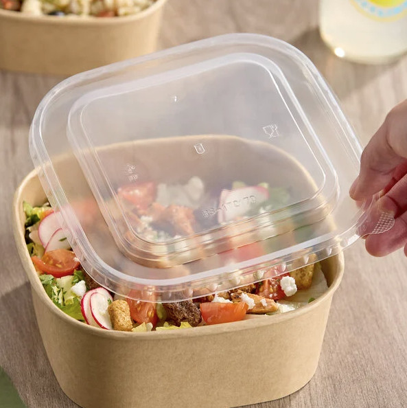 24-50 oz. Square Polypropylene Take-Out Lid - 300/Case