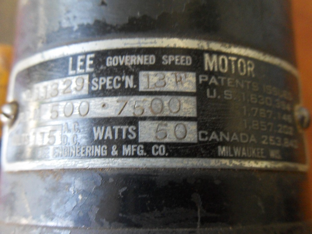 LEE ENGINEERING 11329 GOVERNED SPEED MOTOR AS IS AS PICTURED