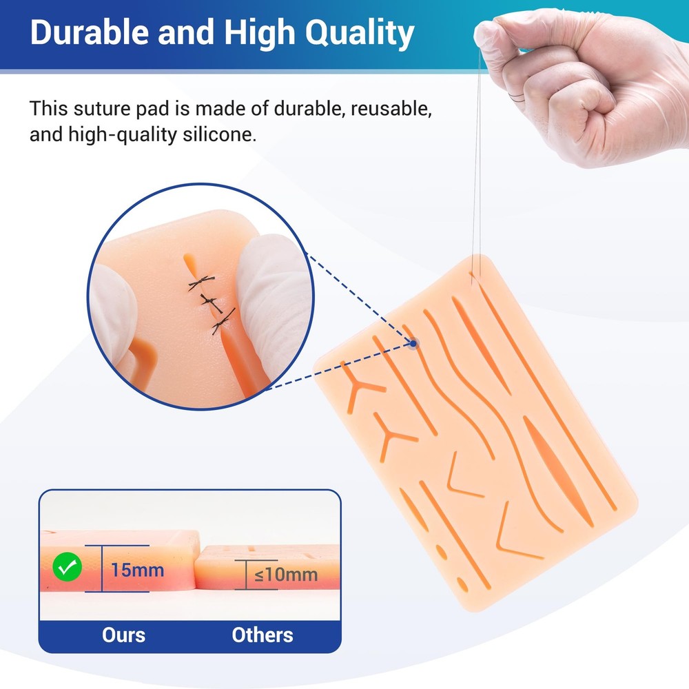 Suture Practice Kit for Students | Complete Set (32 Pieces) Include Durable L...