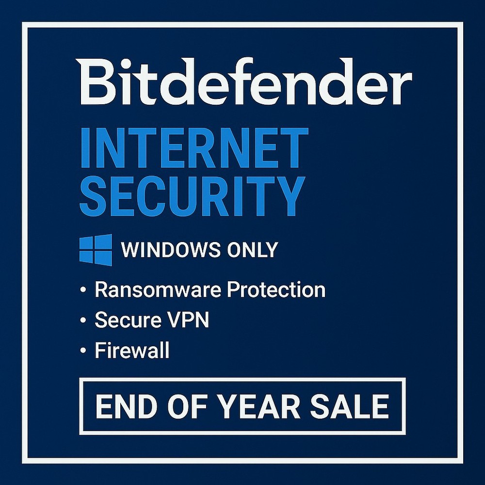 Bitdefender Internet Security - 3 Year 1  Device (Windows Only) + Daily VPN