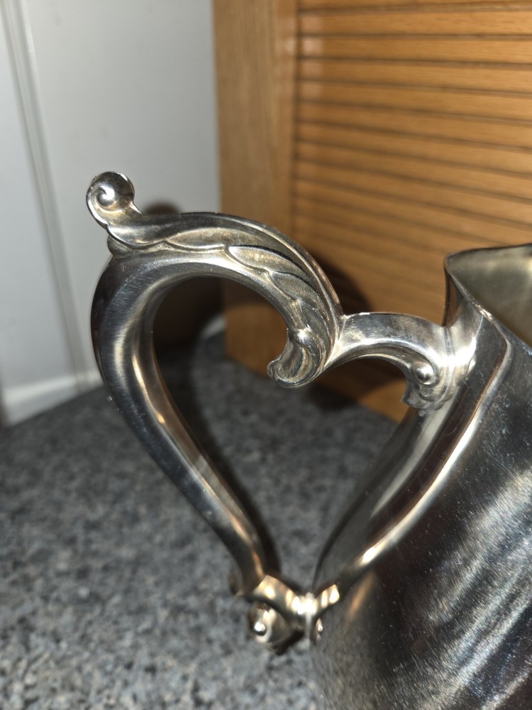 WM ROGERS Silver Plated Water Pitcher with Ice Guard