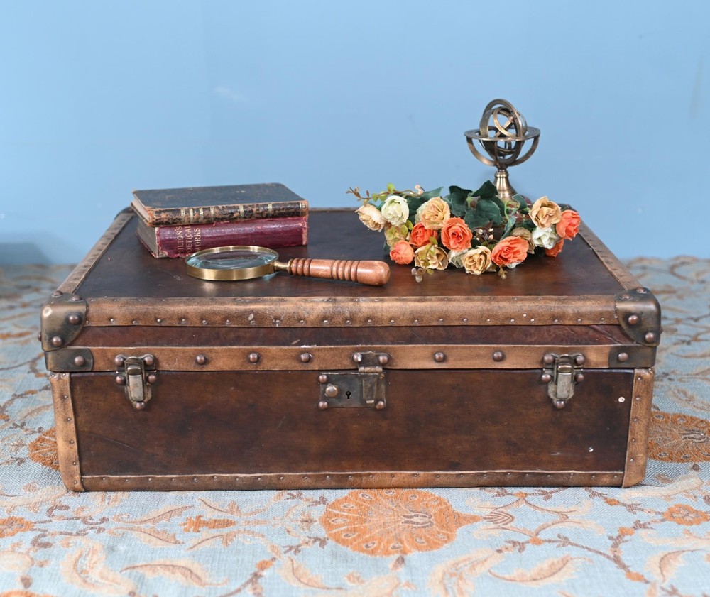 Leather Case Luggage Trunk Coffee Table Box Interior