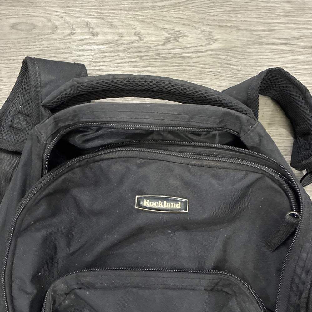 Rockland Single Handle Rolling Backpack, Black, 19x13x7.5
