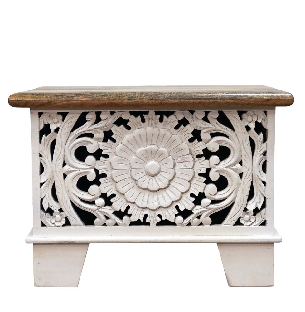Hand-crafted Solid Wood Small Storage Trunk/Nightstand/Accent Table