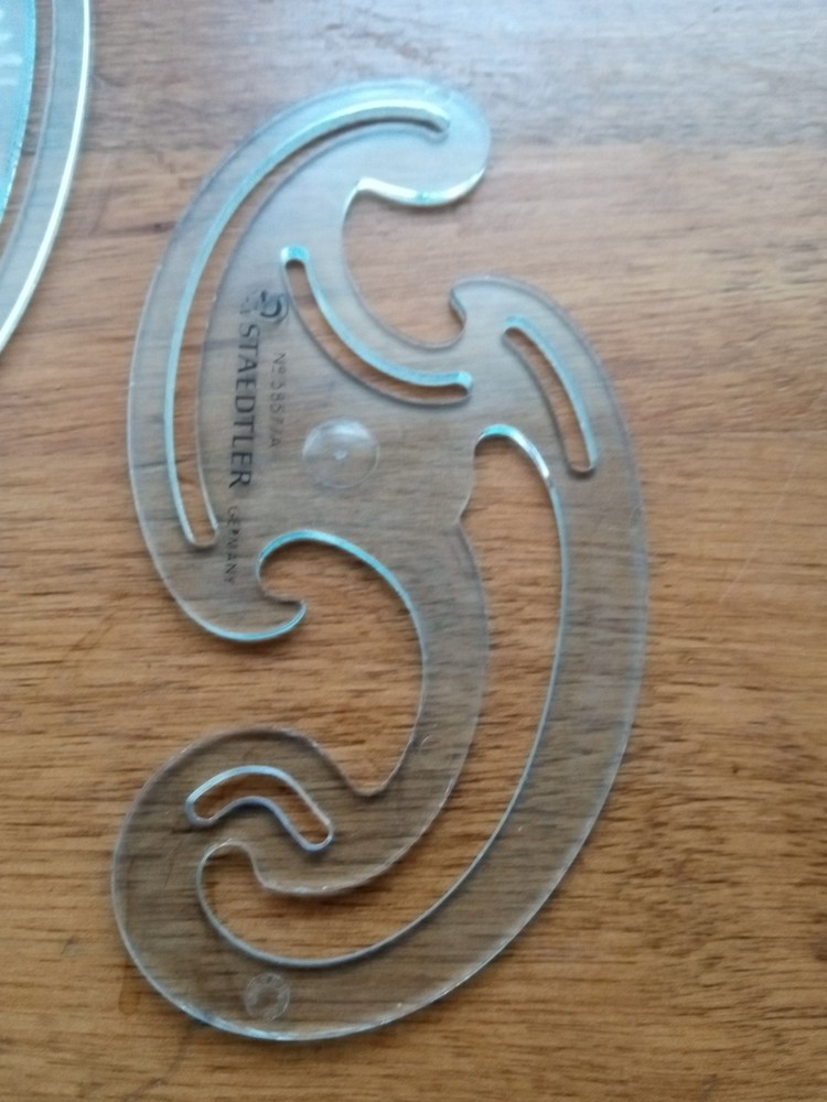 Vintage Staedtler Drafting Curves Protractor Germany