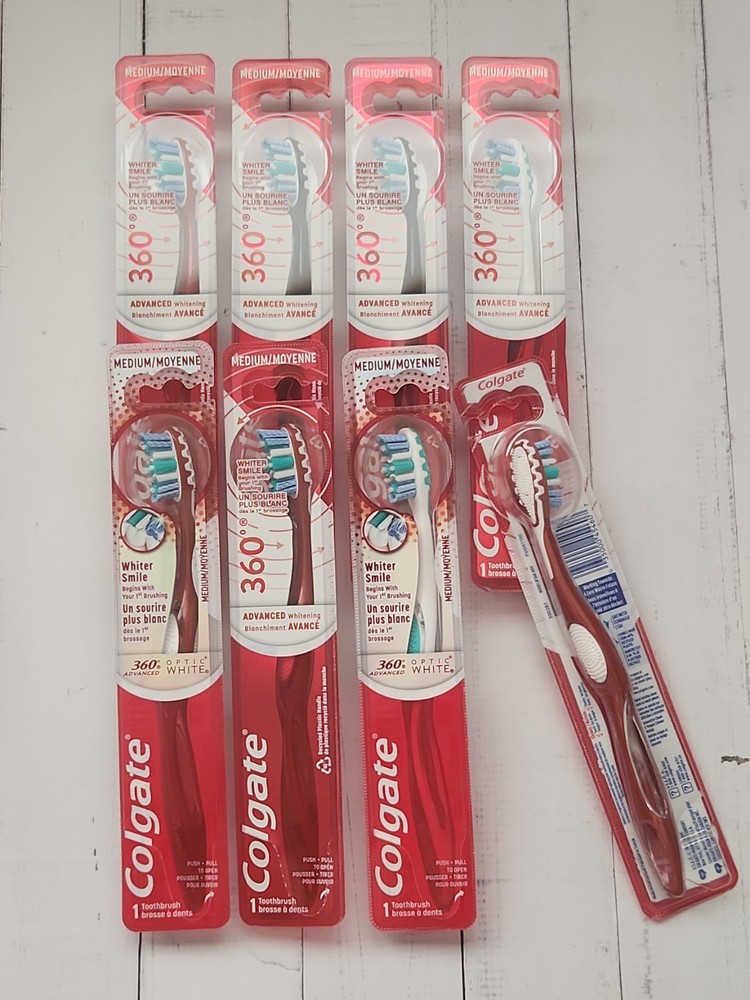 (Pack of 8) Colgate 360 Advanced Whitening Toothbrush, Medium
