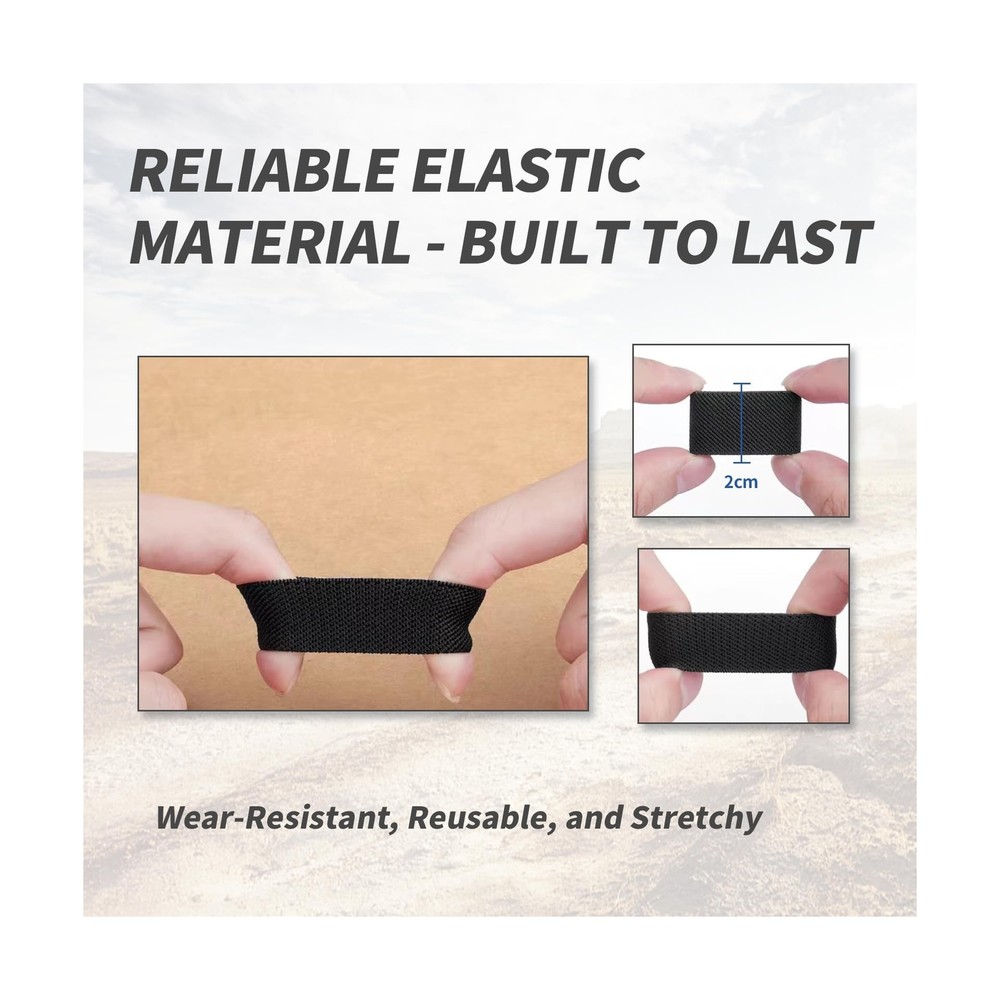 10Pack Elastic Belt Keepers Strap Organizers Backpack Strap Holder Retainer B...