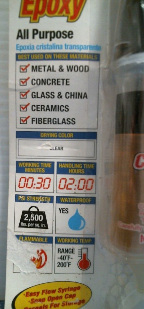 Devcon High Strength 2 Ton Epoxy, All Purpose .25 ml (31345) FS