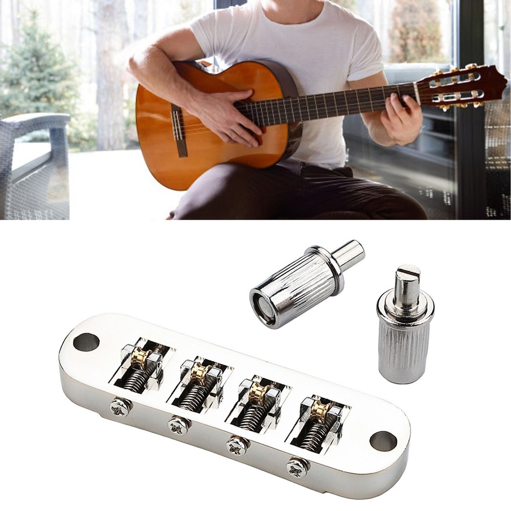 Roller Saddle Bridge Replacement Lightweight 4 String Guitar Bridge For Bass