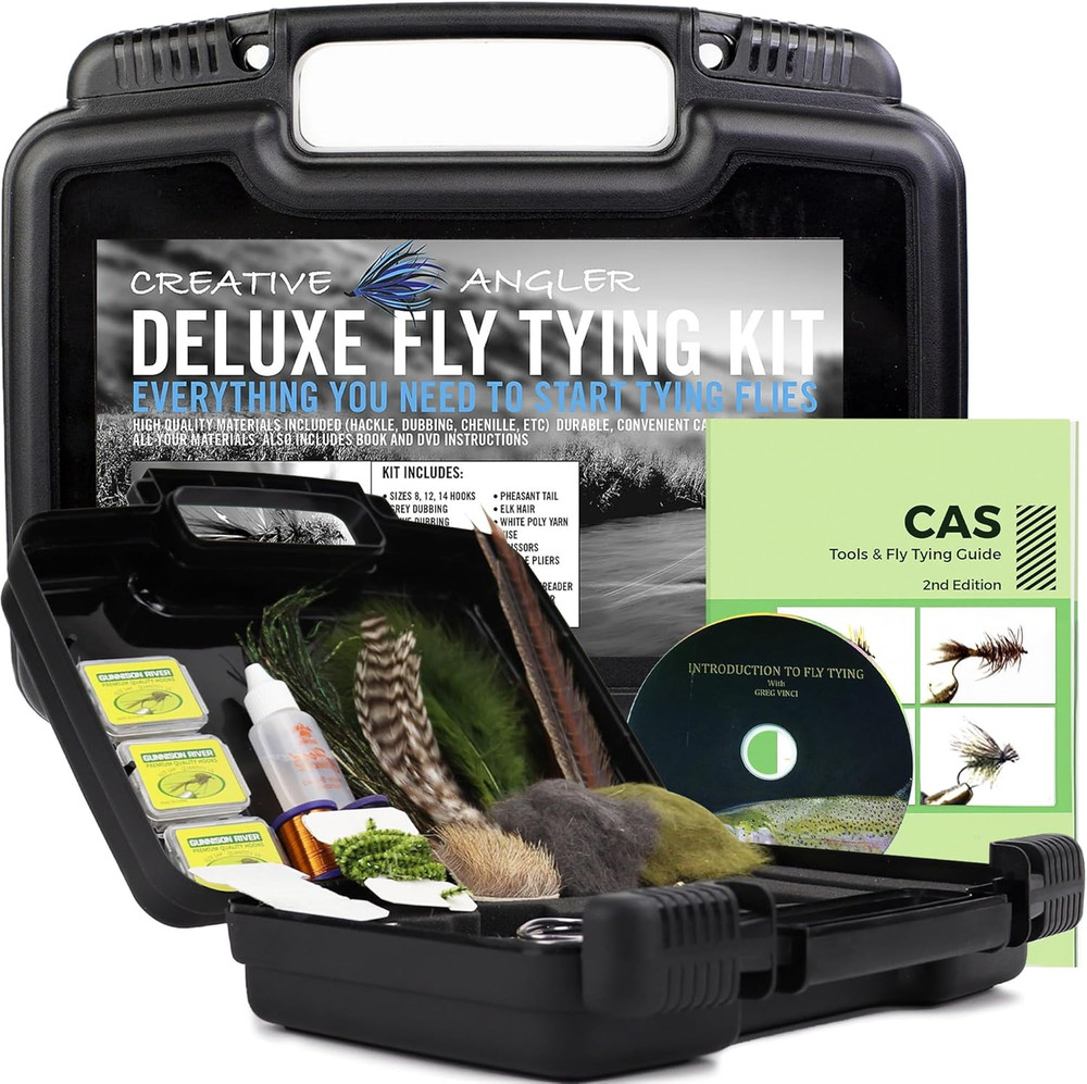 CREATIVE ANGLER Deluxe Fly Tying Kit - Complete Tools Kit, Ideal for Beginners a