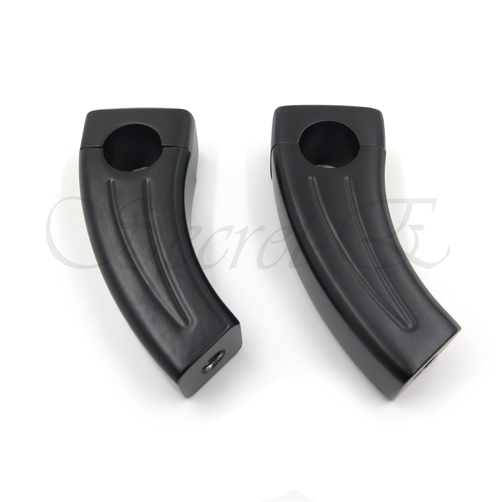 Pair 3.5 " Tall Black 25mm 1" HANDLEBAR RISER PULL BACK RISER Bar Black