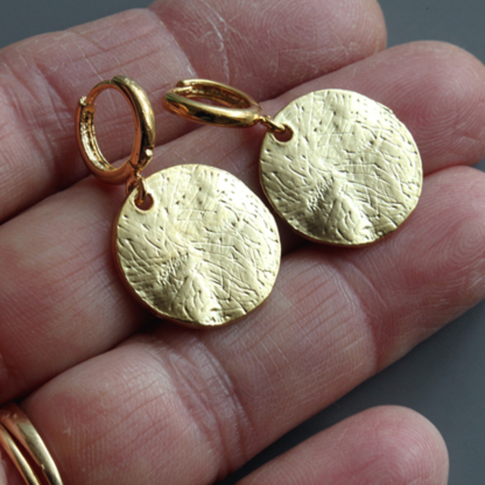 Thick Textured Disc Earrings
