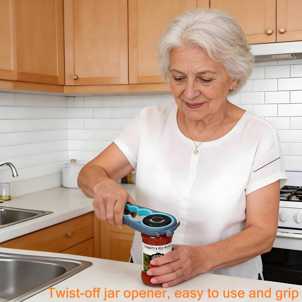 Jar Opener & Bottle Opener Set for Weak Hands Multi Function Kitchen Opener Tool
