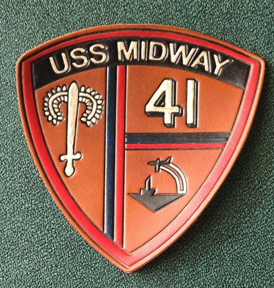 Leather USS Midway Navy Patch New