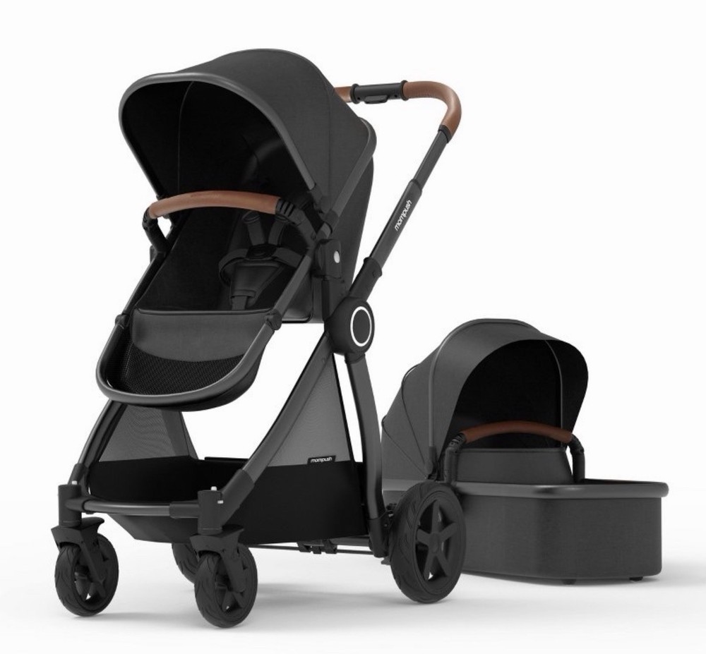 Mompush Ultimate 2 Full Size Stroller with Bassinet - Black