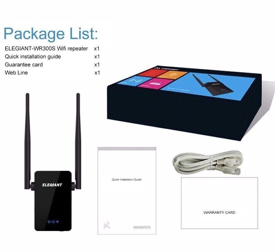 NEW Sealed Elegiant WiFi Range Extender Model WR300M