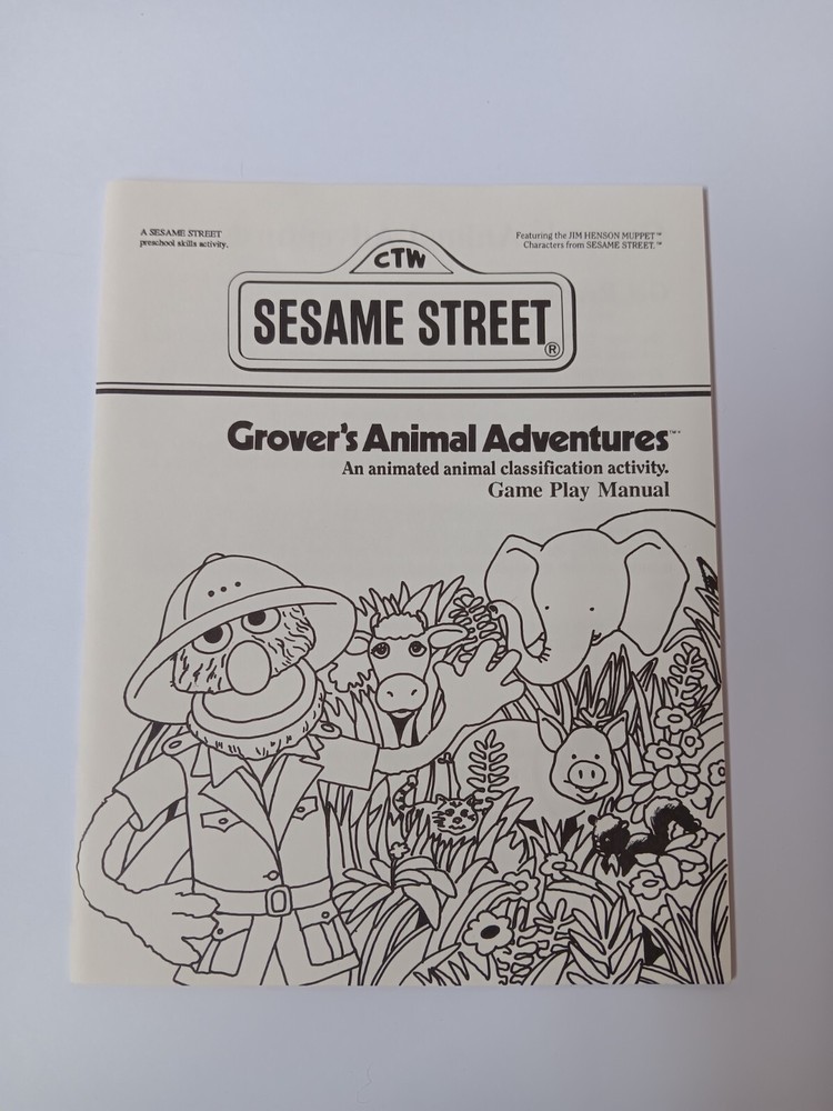 Commodore 64/128 Grovers Animal Adventure Computer Game Software Tested/Works