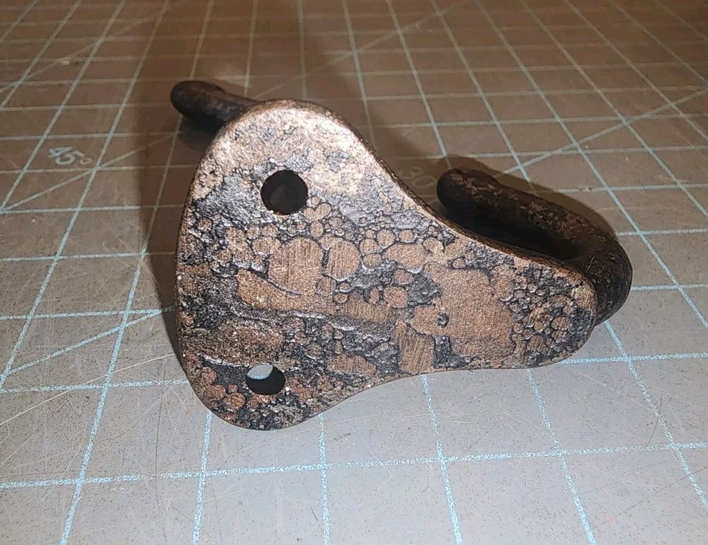 Antique Cast Iron Scroll Tip Double Coat Hat Hook - gwBR