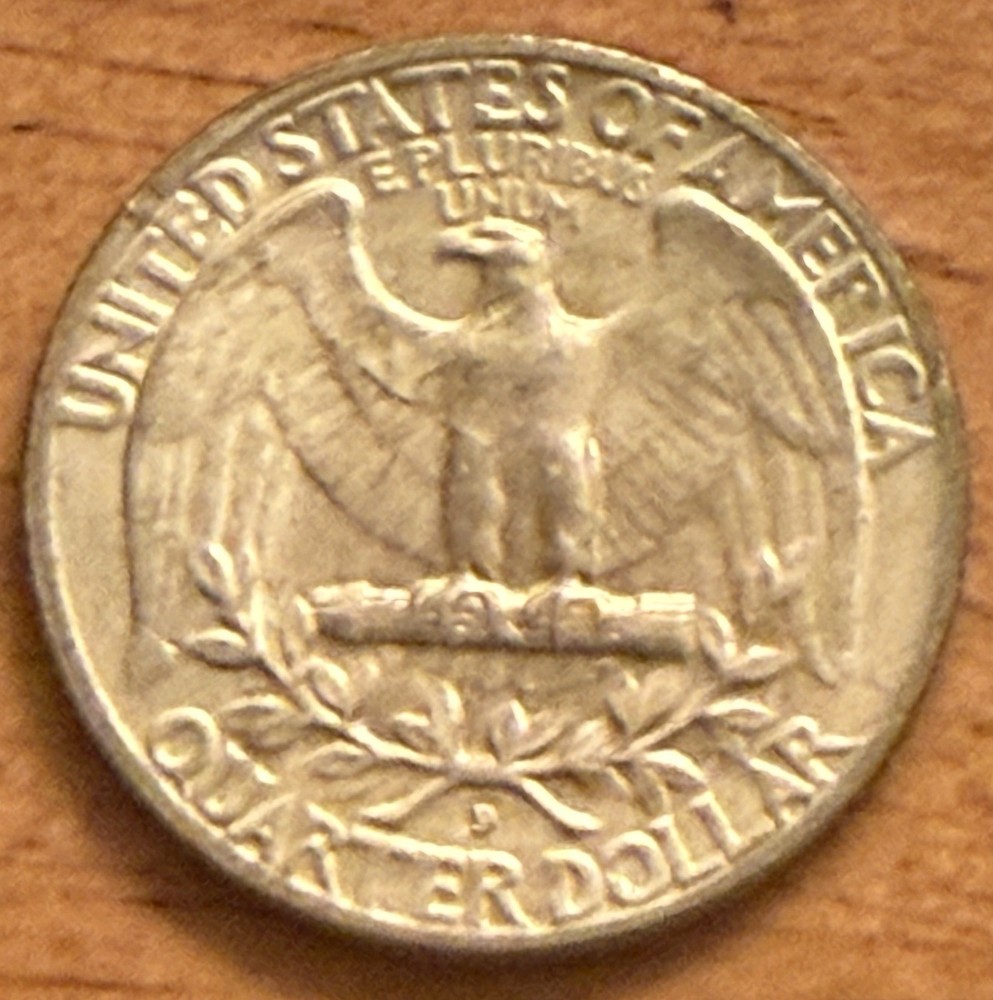 1955-D Silver Washington Quarter Error D Reverse 90% Silver